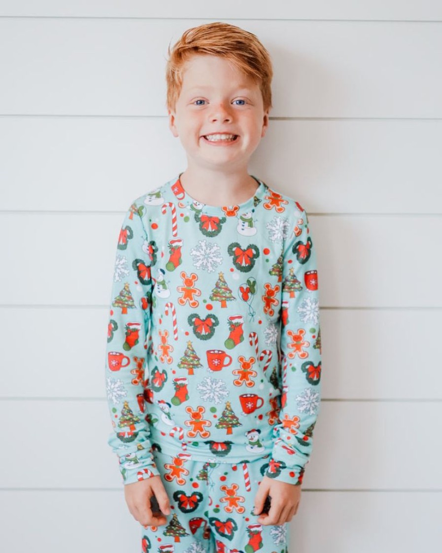 Clothing Darling Dream Co. Family Christmas Pajamas | Holly Jolly Kids' Bamboo Pj Set