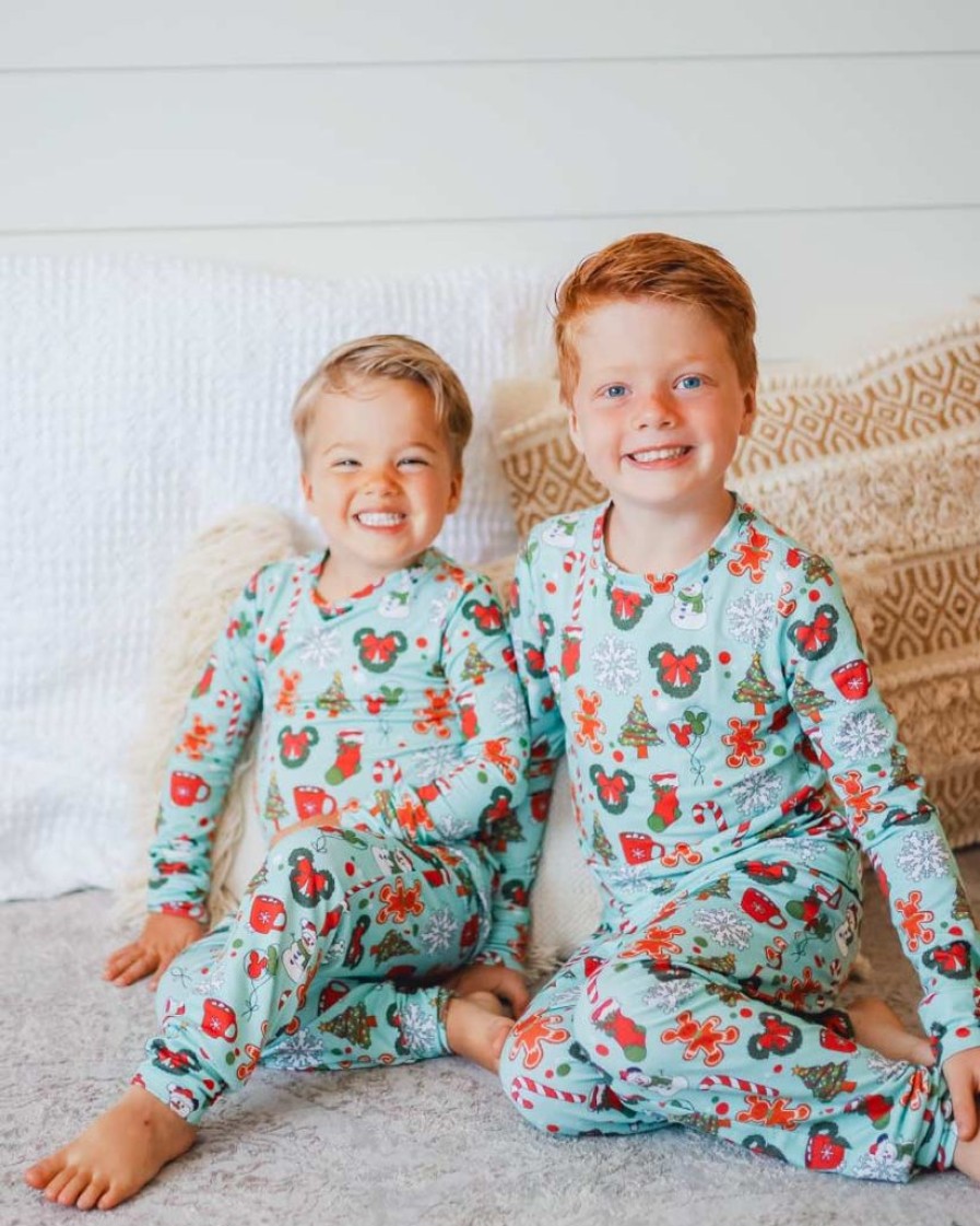 Clothing Darling Dream Co. Family Christmas Pajamas | Holly Jolly Kids' Bamboo Pj Set