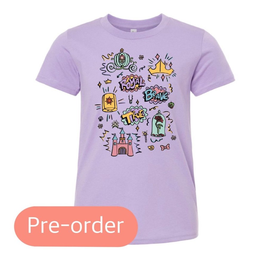 Clothing 14 to 21 Business Days Kid Tees | Princess Doodles Kids' Tee (Pre-Order)