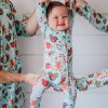 Clothing Darling Dream Co. Family Christmas Pajamas | Holly Jolly Baby Bamboo Sleeper