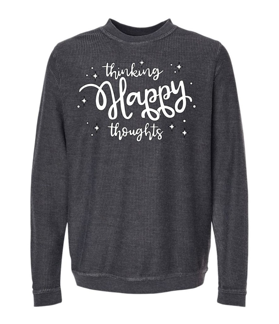 Clothing Darling Dream Co. Sweatshirts | Thinking Happy Thoughts Corded Pullover